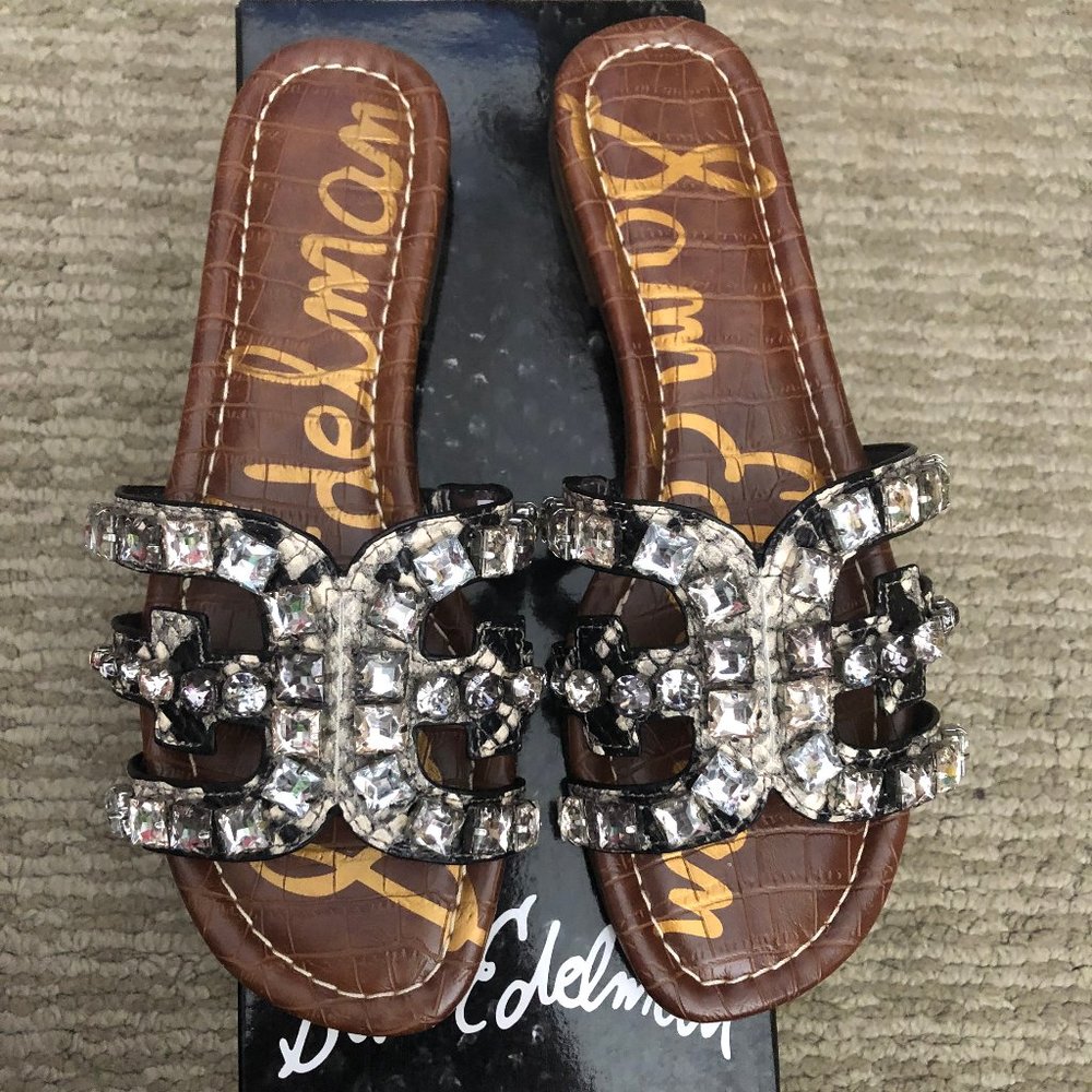 SAM EDELMAN- BAY PYTHON SANDAL W/ RHINESTONES